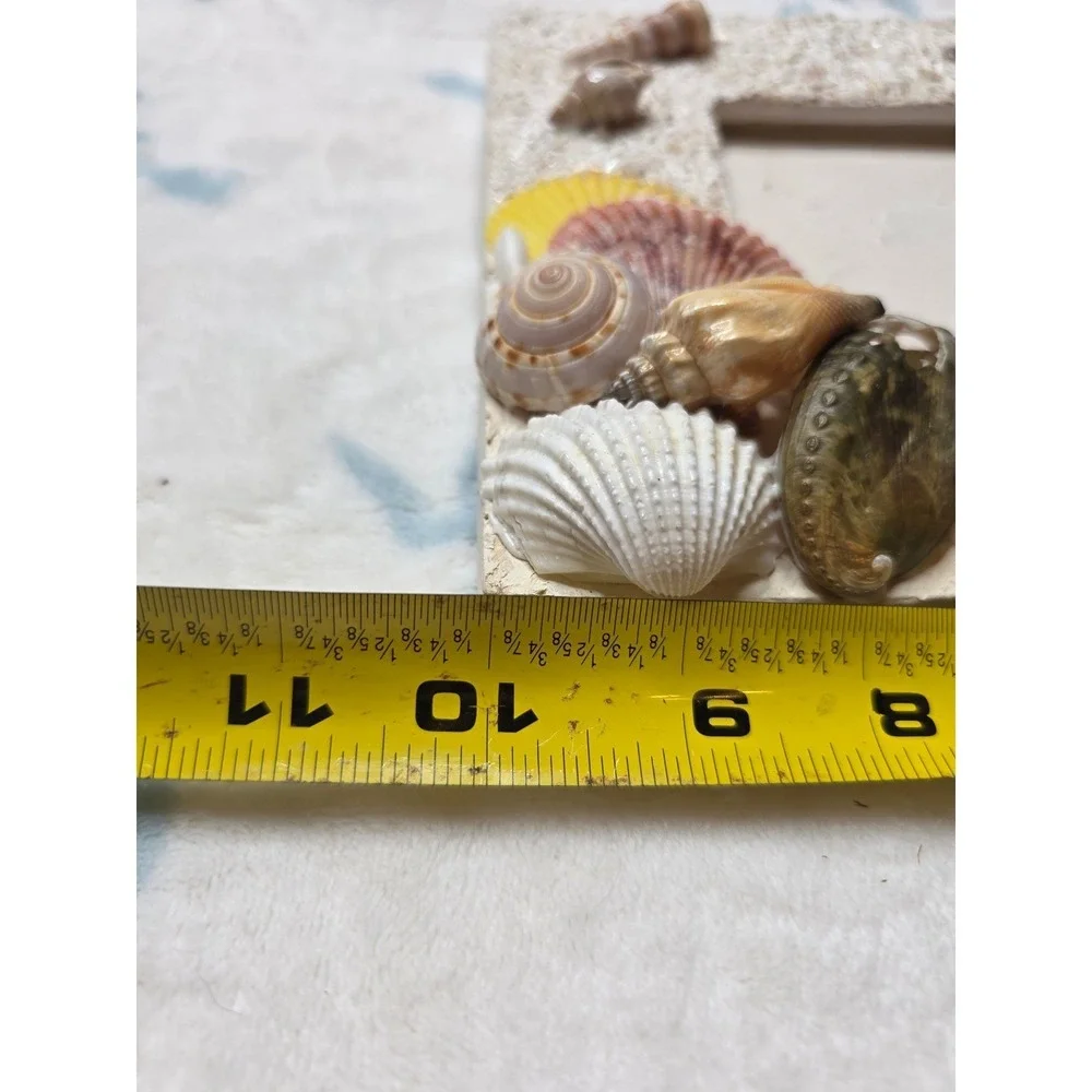 Vintage Seashell Picture Frame Coastal Beach Decor‎ Handcrafted Shell Art 5x3.5